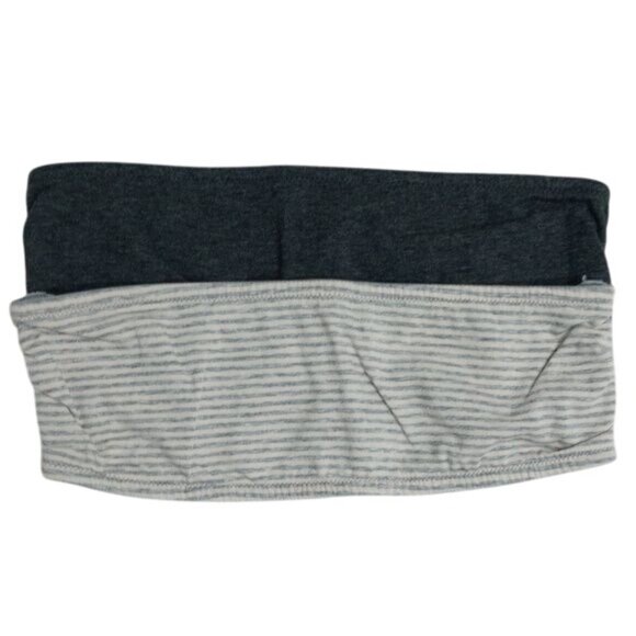 H&M Bandeau Bundle Charcoal & Heather Grey Striped Stretchy Comfortable - Picture 4 of 4